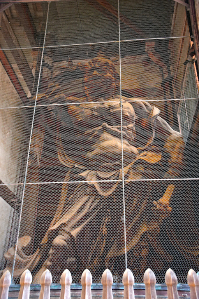 Closeup of a Nio statue at Todai-ji