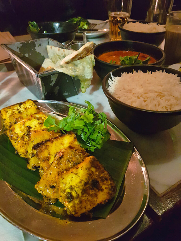 Appetizers and main dishes at Dishoom