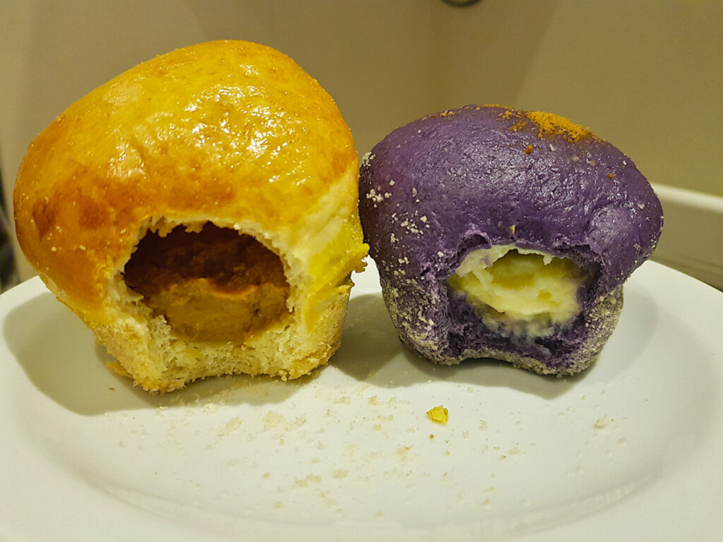 The filling of filled pandesal from Romulo Cafe