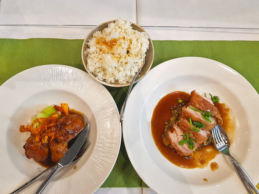 Food from Romulo Cafe, one of the best Asian restaurants in London