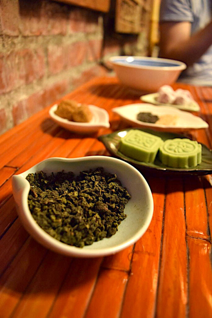 Tea and snacks of our tea ceremony in Jiufen
