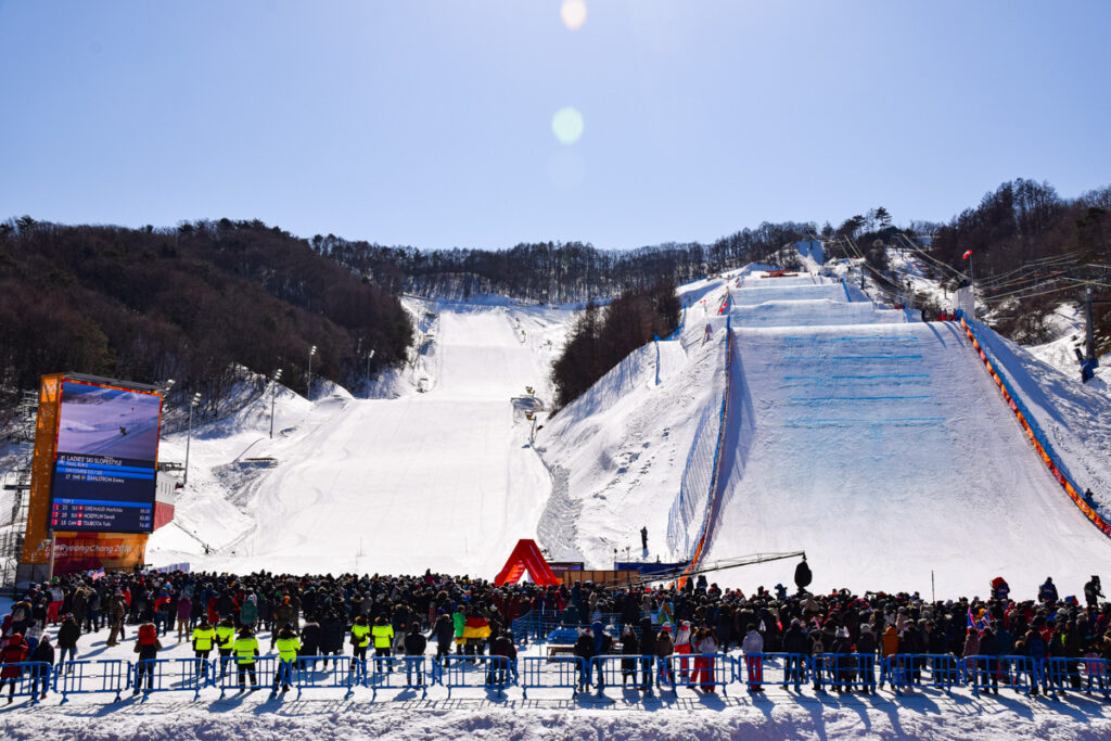 Phoenix Snow Park courses from the stands - left