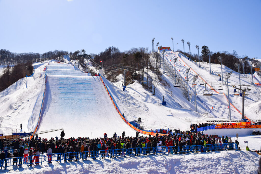 Phoenix Snow Park courses from the stands - left