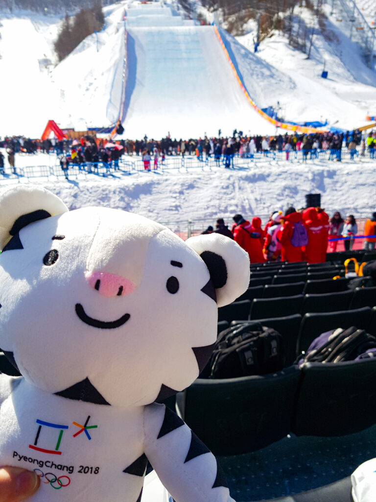 My stuffed Soohorang at the PyeongChang Olympics