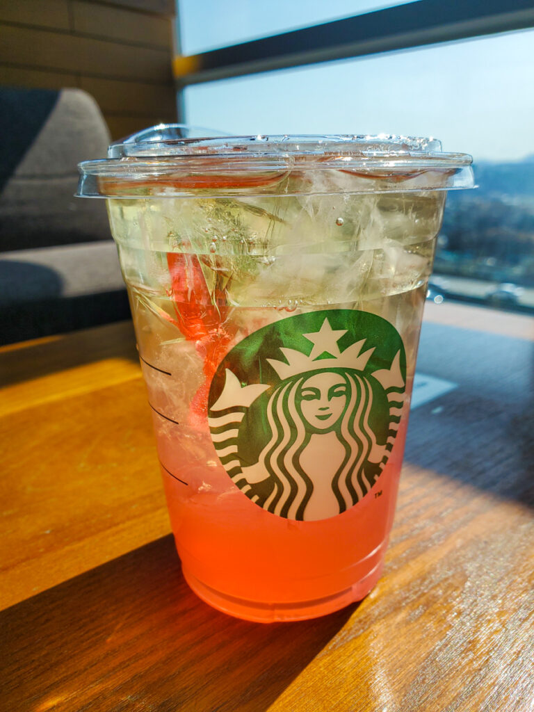 Cherry blossom-themed drink from Starbucks in Korea