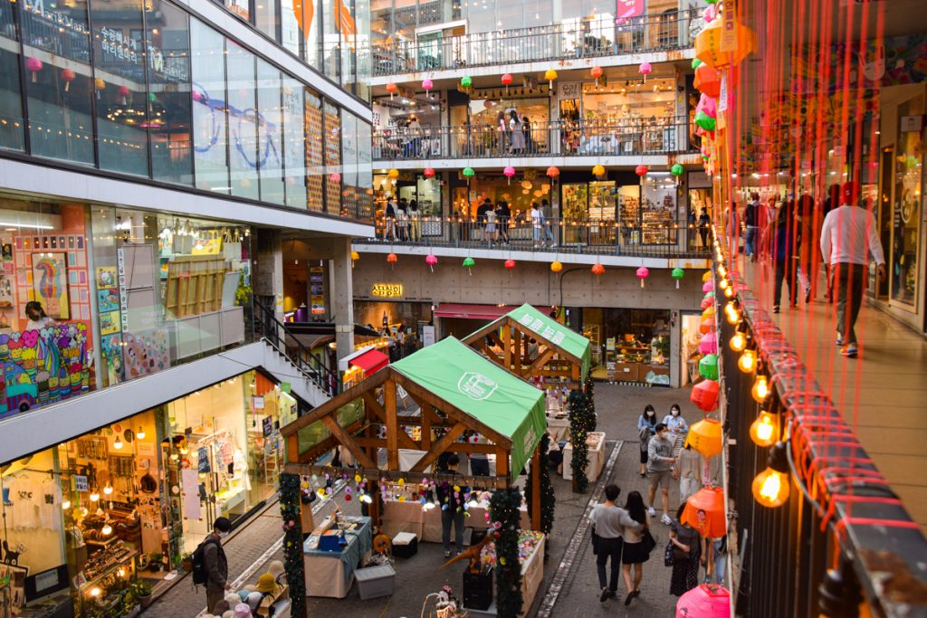 Ssamziegil shopping complex in Insadong in Seoul