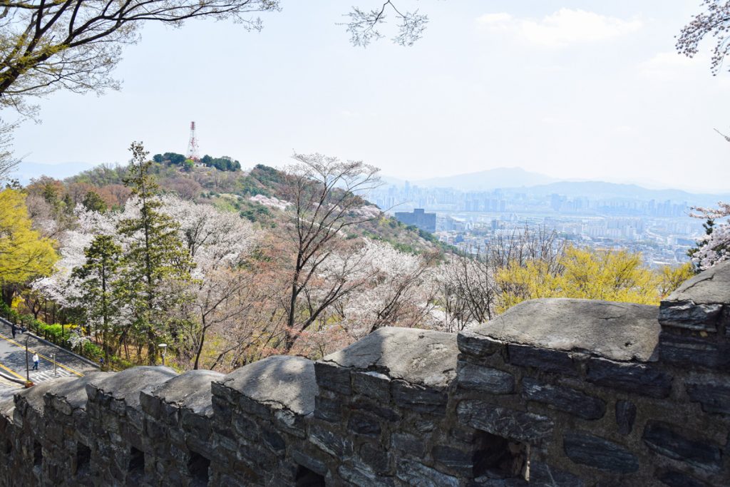 Seoul City Wall and Seoul from Namsan